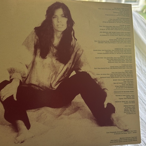 70’s vintage Carly Simon No Secrets LP vinyl album classic rock legend - Picture 3 of 8